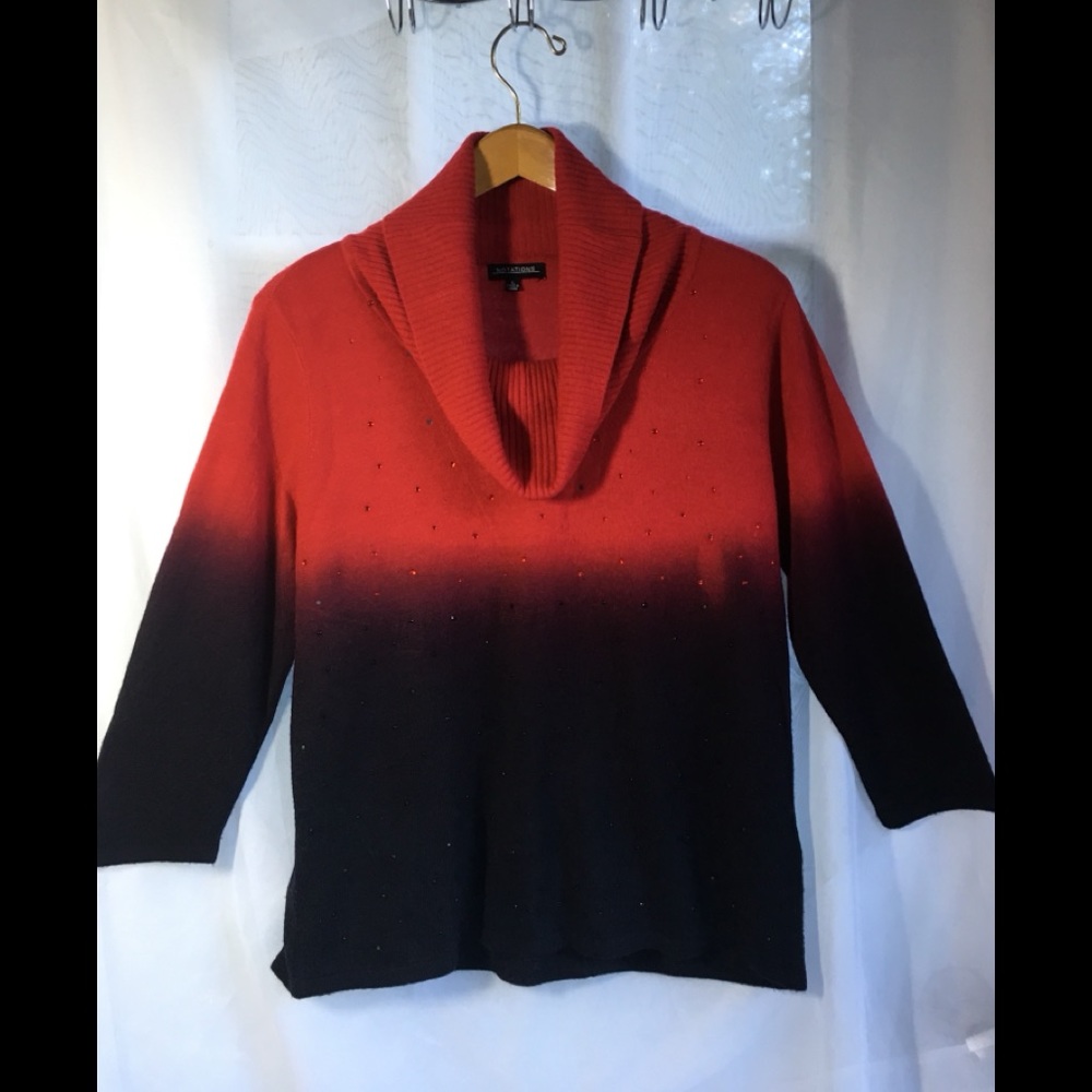 Notations Sweater Black to red ombré  Size L